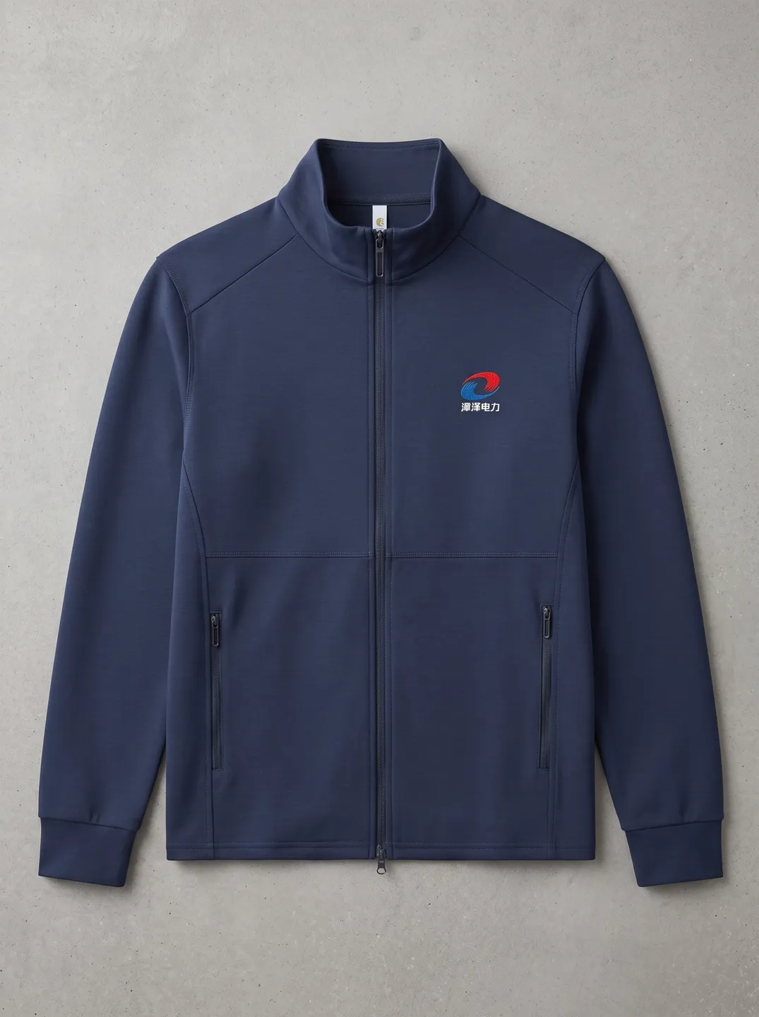 Navy Stand-Collar Zip Jacket · Garment overview · PM-C-010 / 1