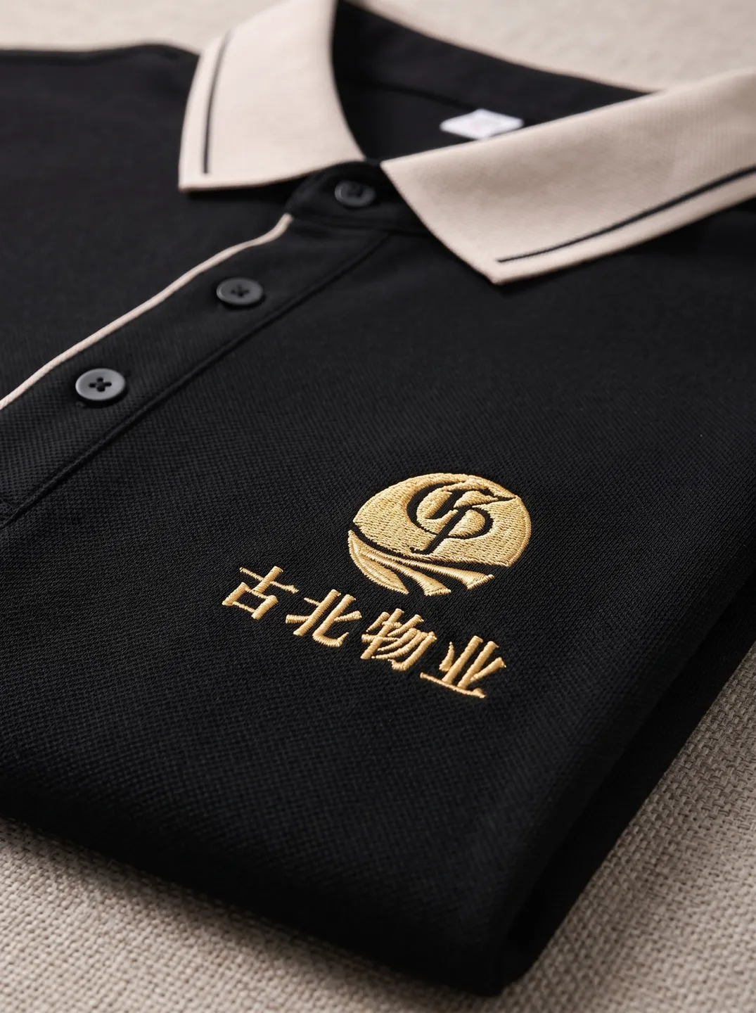 Black Long-Sleeve Polo Shirt · Logo and design details · PM-C-013 / 4
