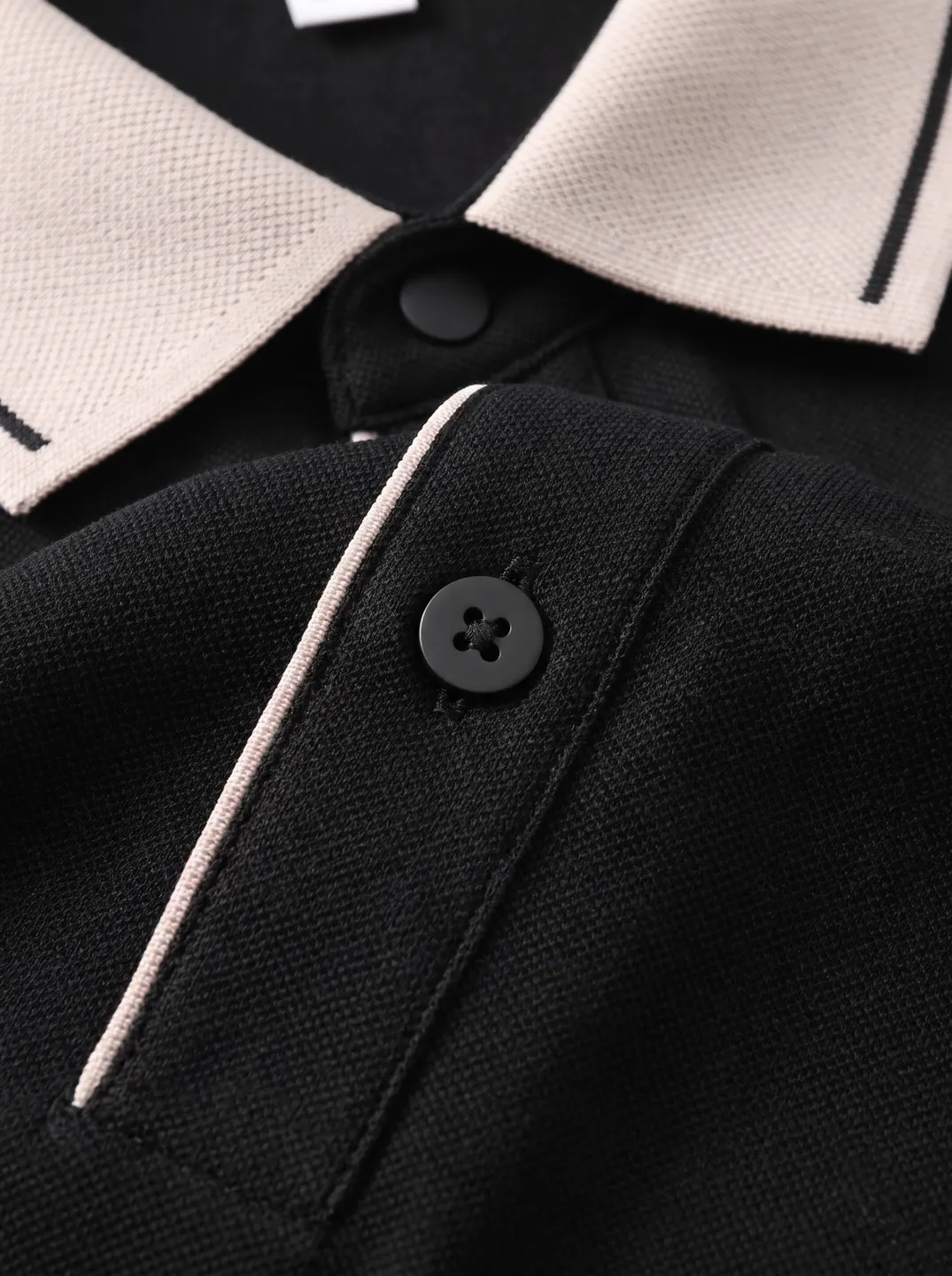 Black Long-Sleeve Polo Shirt · Logo and design details · PM-C-013 / 3