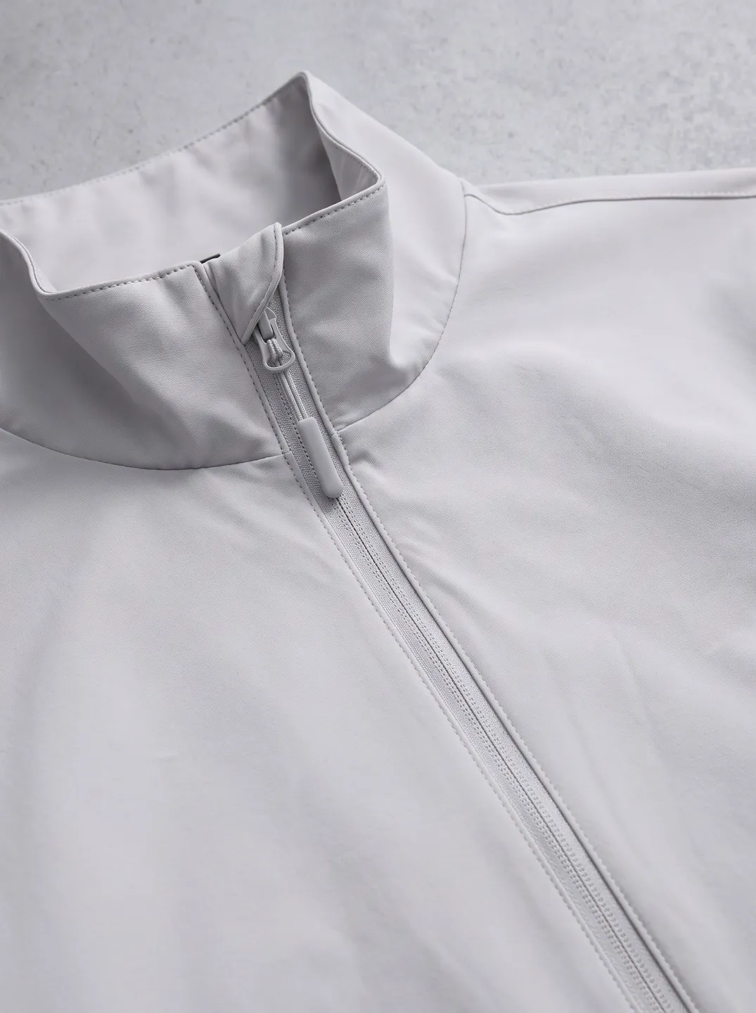 Light Grey Stand-Collar Zip Jacket · Logo and design details · PM-C-015 / 4
