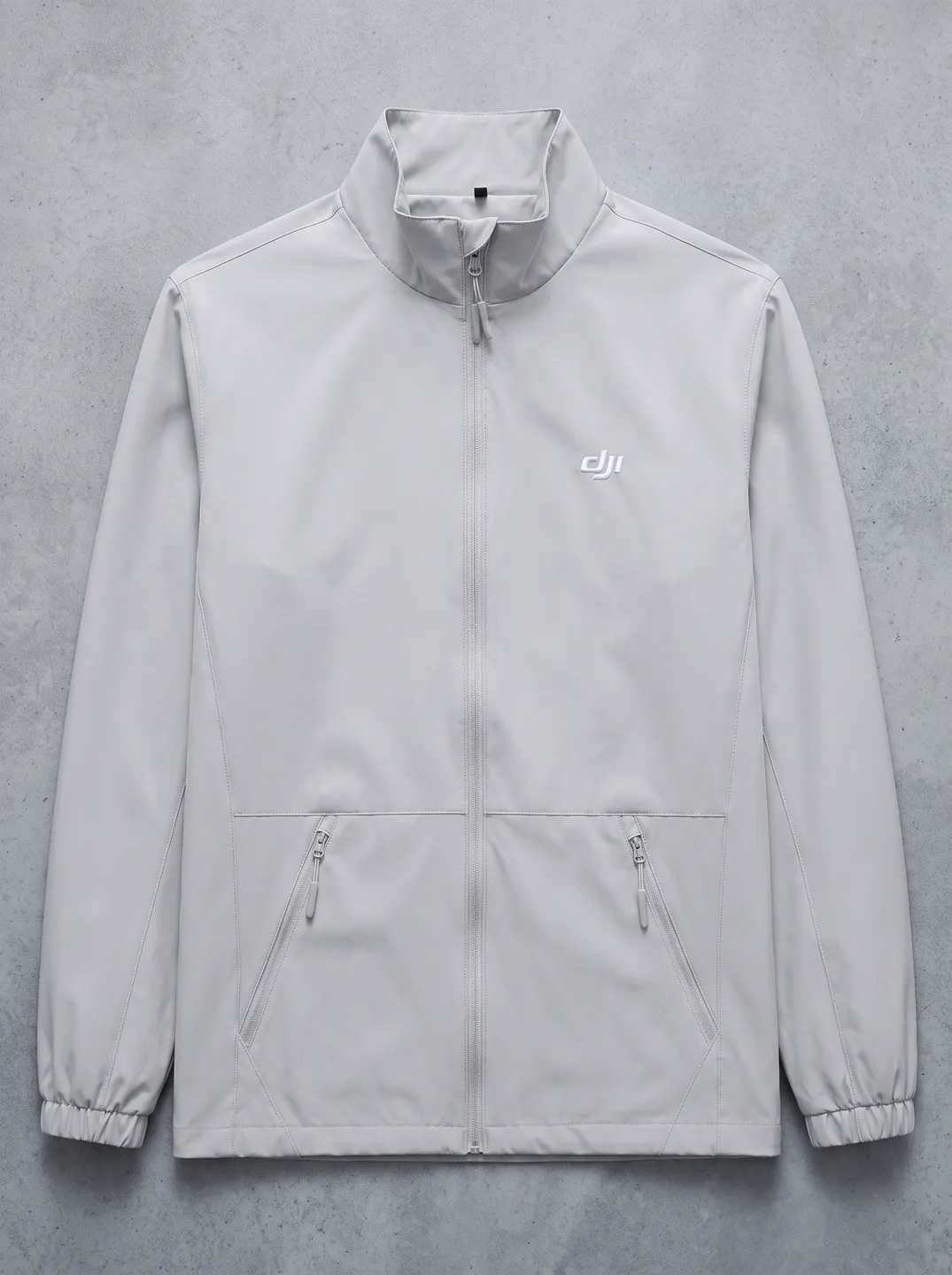 Light Grey Stand-Collar Zip Jacket · Garment overview · PM-C-015 / 1
