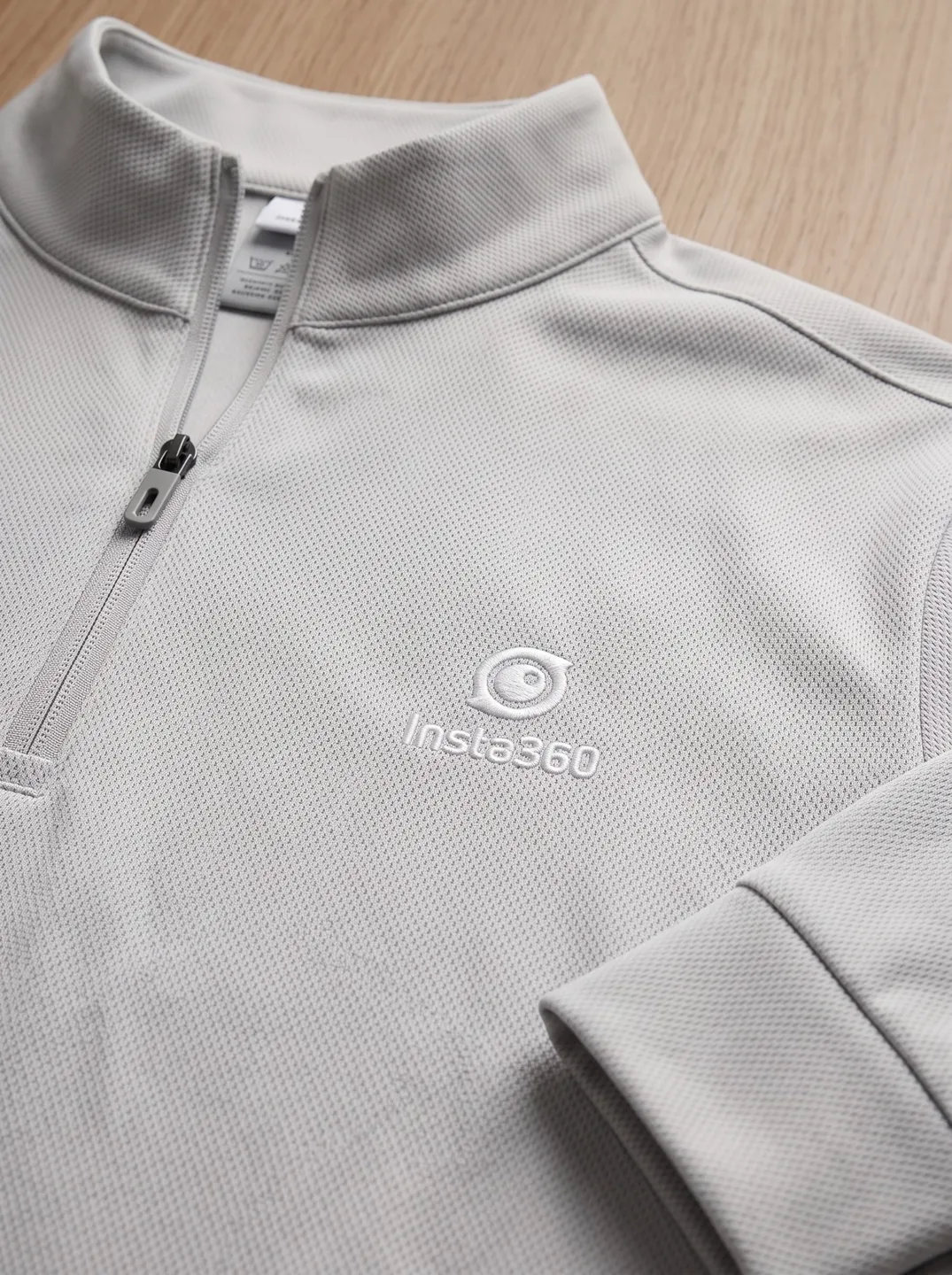 Light Grey Half-Zip Long-Sleeve Top · Garment overview · PM-C-017 / 1