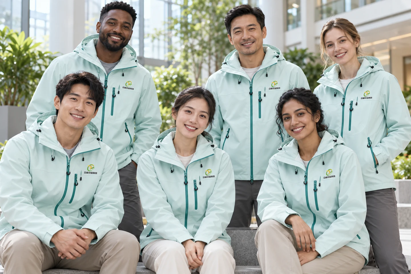 Mint Hooded Jacket · International team styling · Group portrait · PM-C-028 / 10