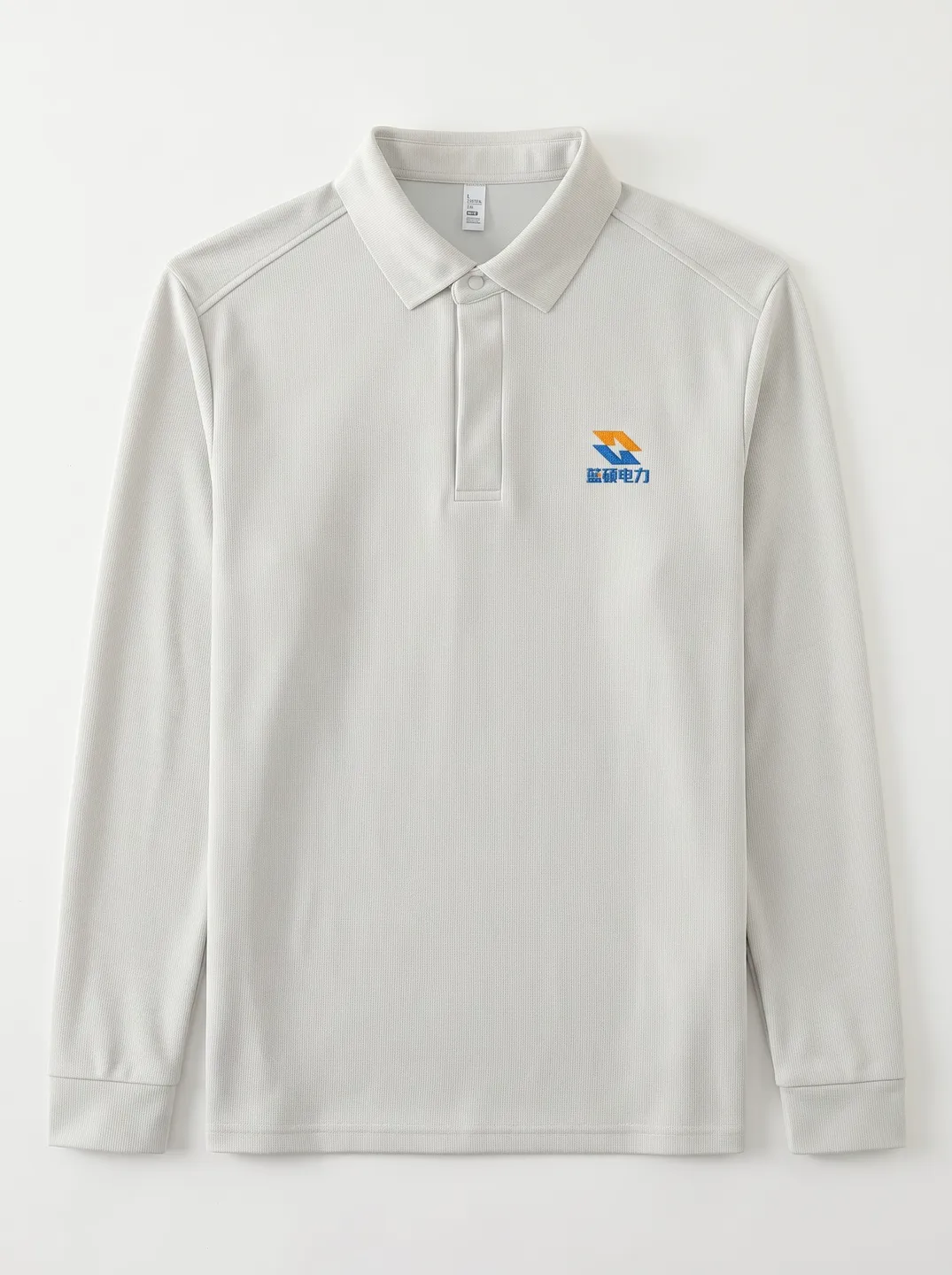 Langarm-Poloshirt · Weiß · Gesamtansicht des Kleidungsstücks · PM-C-036 / 1