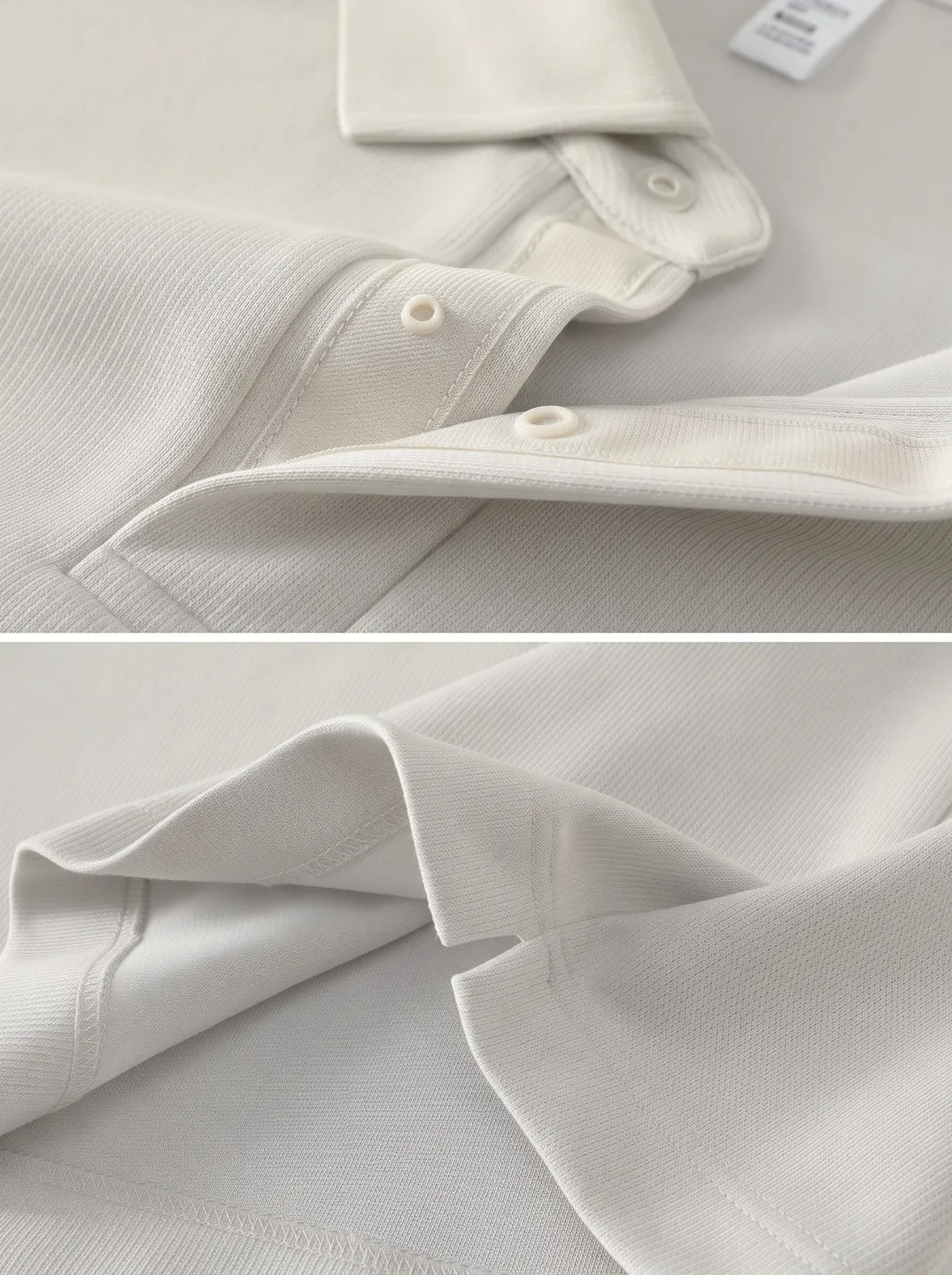Langarm-Poloshirt · Weiß · Logo- und Designdetails · PM-C-036 / 4