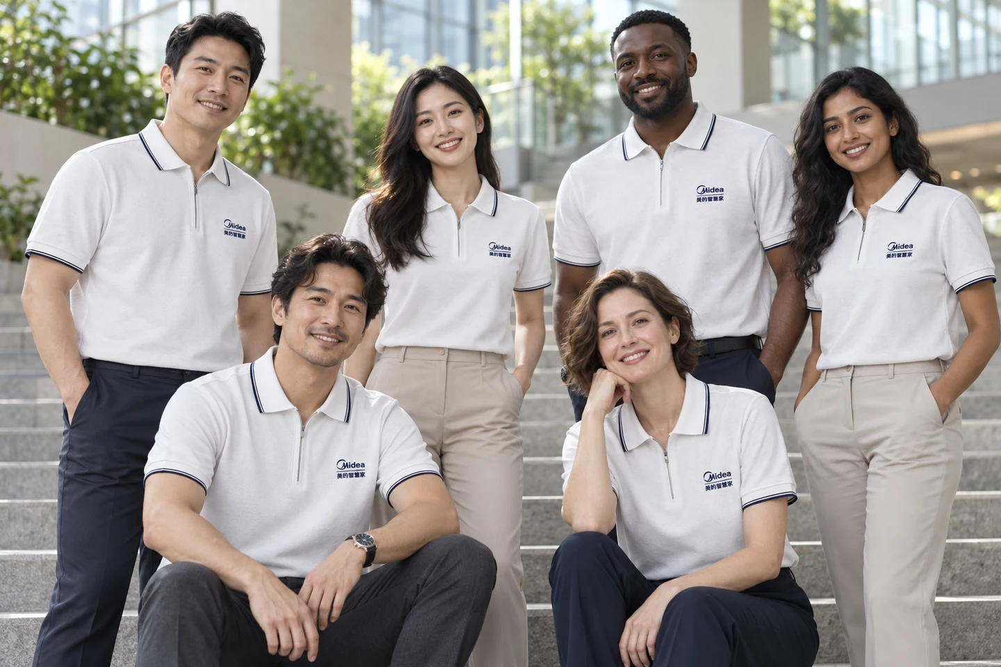 Light Grey Polo Shirt · International team styling · Group portrait · PM-C-063 / 9