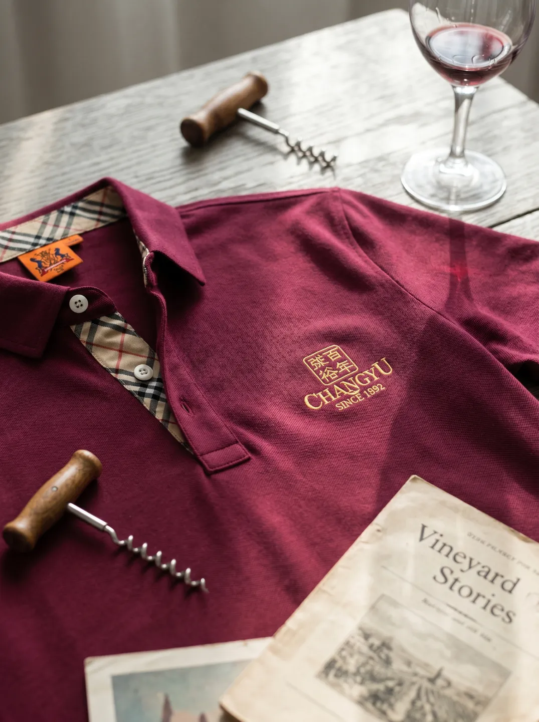 Burgundy Polo Shirt · Logo and design details · PM-C-065 / 2