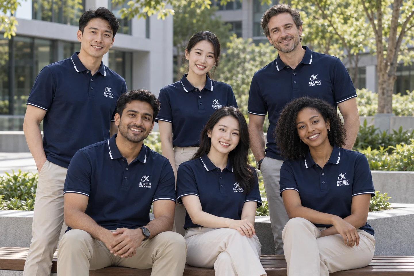 Navy Polo Shirt · International team styling · Group portrait · PM-C-067 / 8