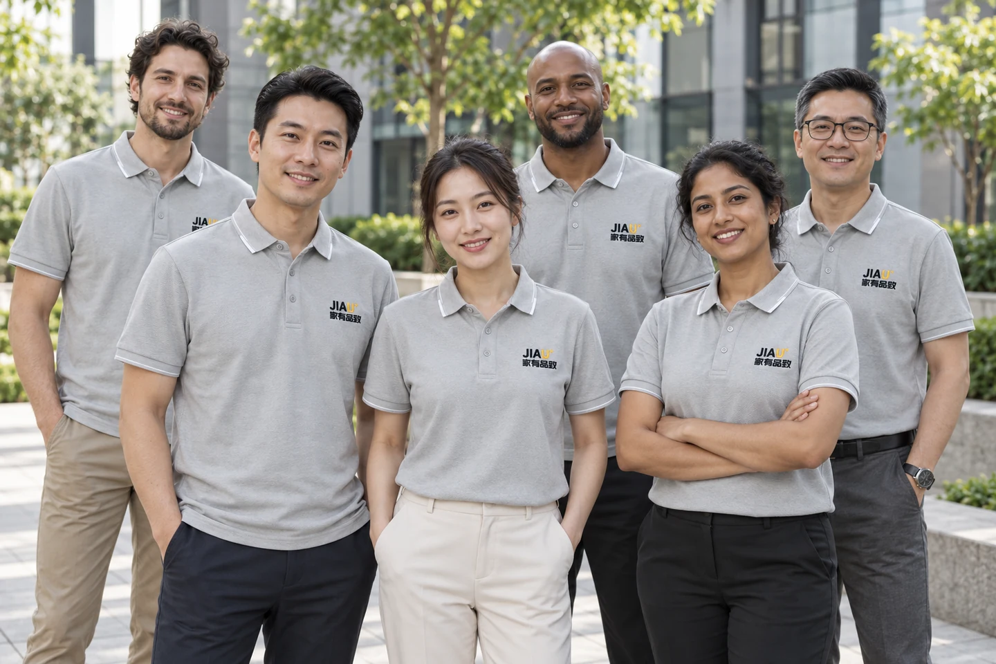 Light Grey Polo Shirt · International team styling · Group portrait · PM-C-077 / 8