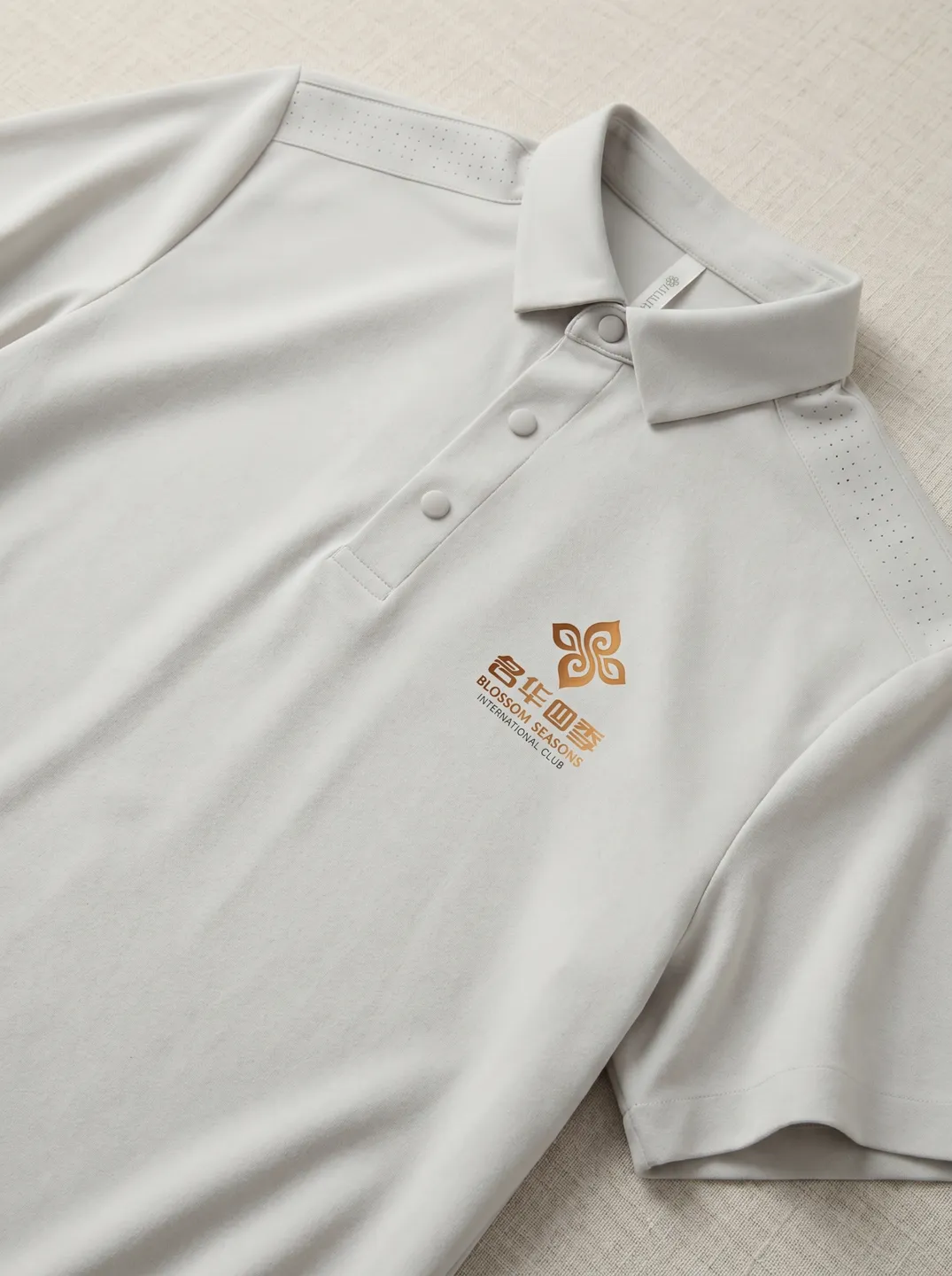 Beige Polo Shirt · Logo and design details · PM-C-082 / 3