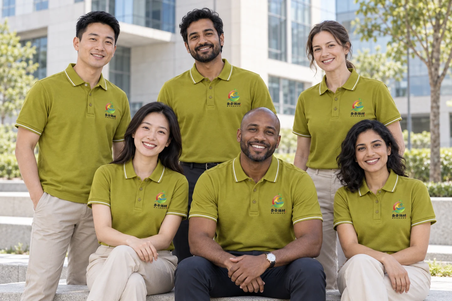 Lime Polo Shirt · International team styling · Group portrait · PM-C-091 / 9
