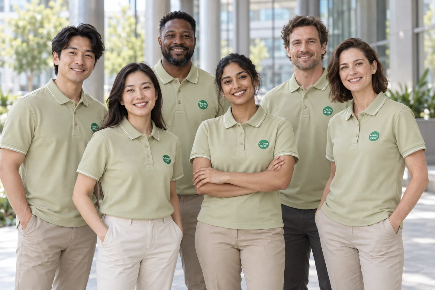 Sage Polo Shirt · International team styling · Group portrait · PM-C-095 / 9