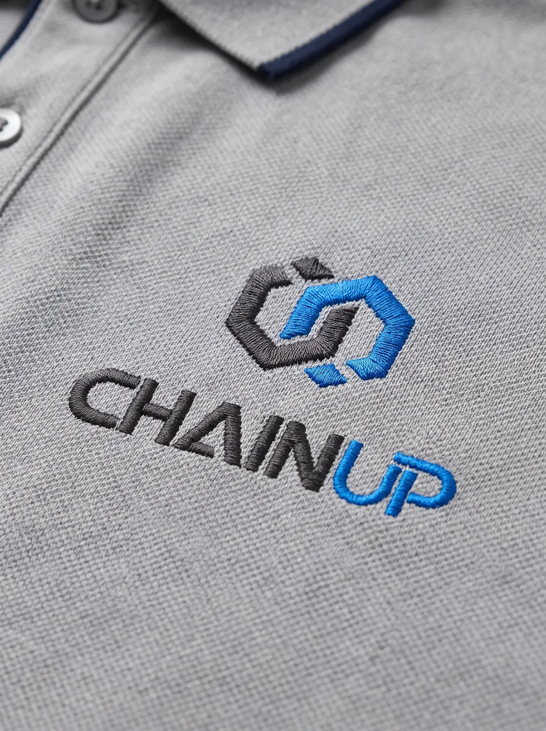 Light Grey Polo Shirt · Logo and design details · PM-C-121 / 2