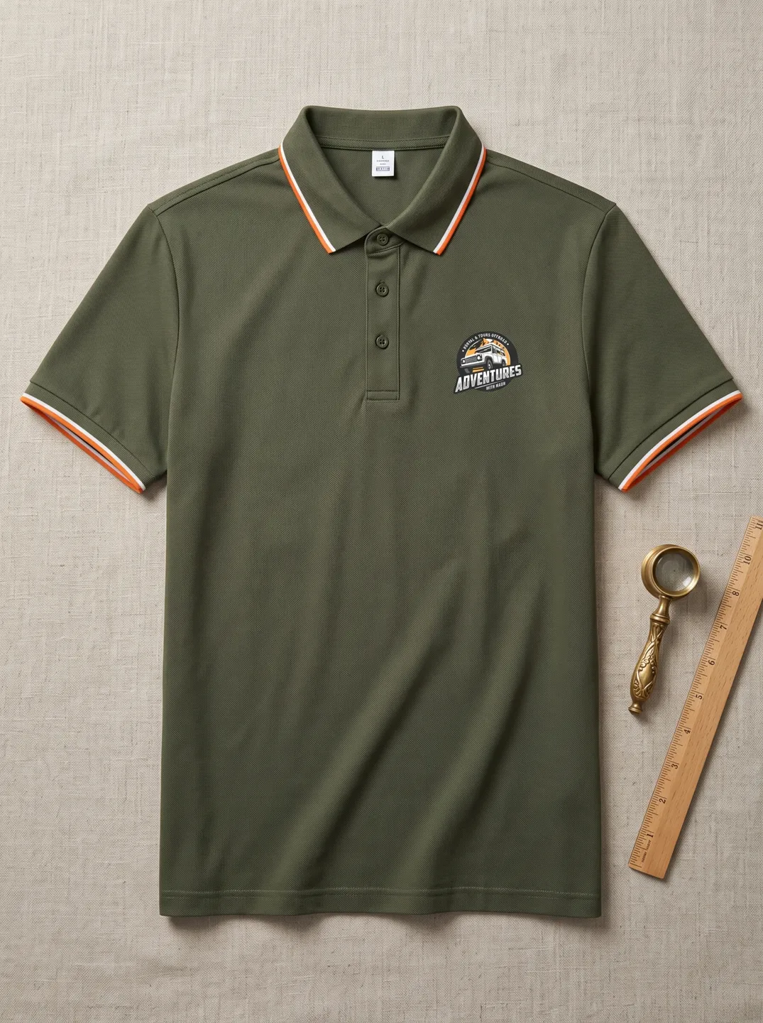 Olive Polo Shirt · Garment overview · PM-C-131 / 1