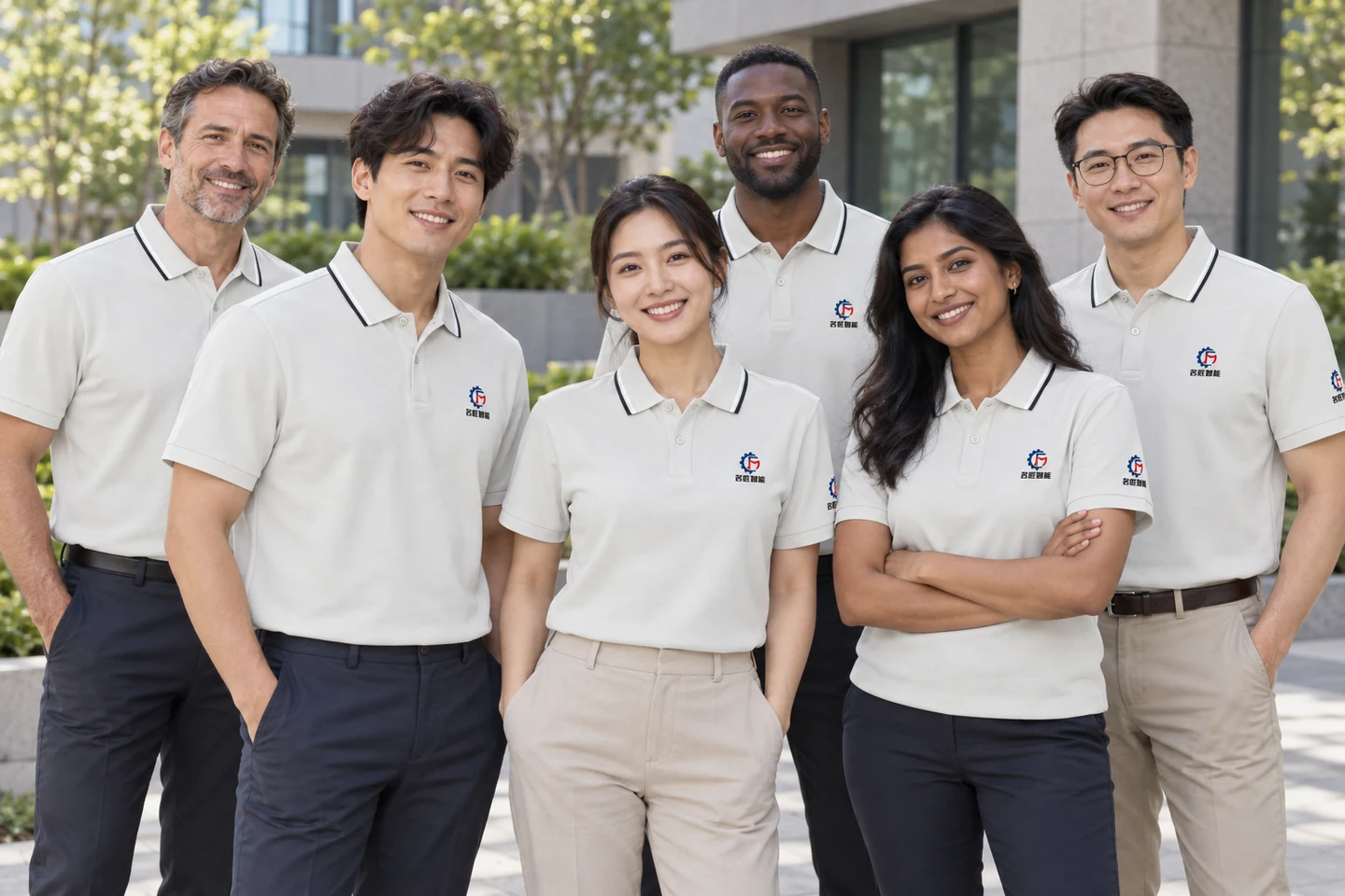 Light Grey Polo Shirt · International team styling · Group portrait · PM-C-137 / 9