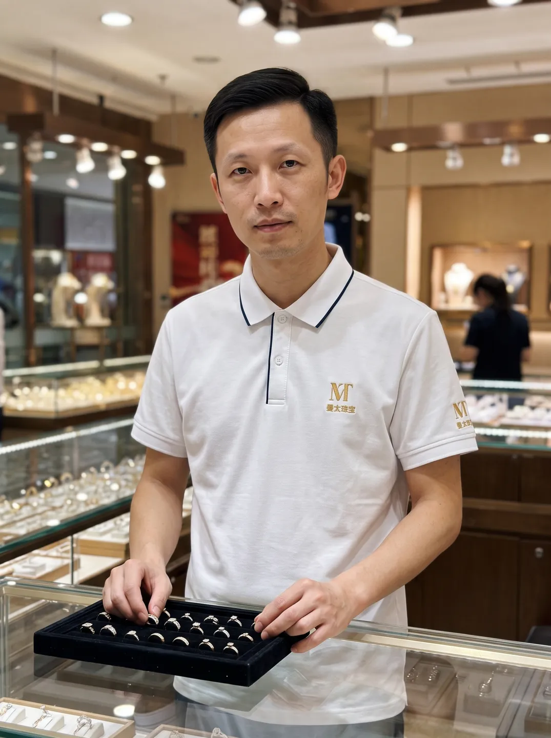 White Zip-Neck Polo Shirt · Styling and setting · PM-C-144 / 8