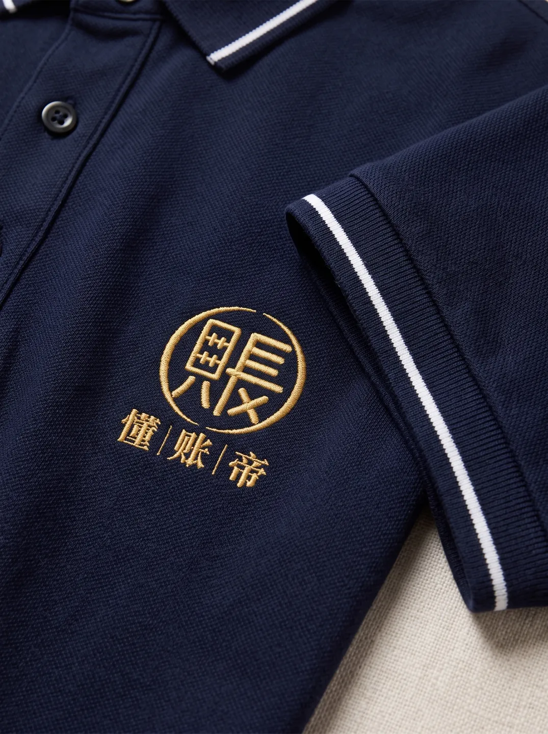 Navy Polo Shirt · Logo and design details · PM-C-152 / 3