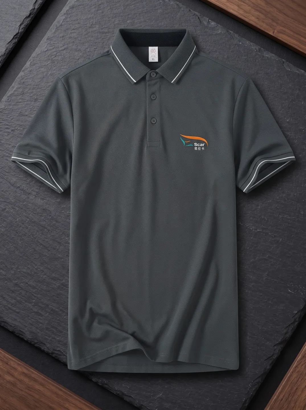 Charcoal Polo Shirt · Garment overview · PM-C-154 / 1