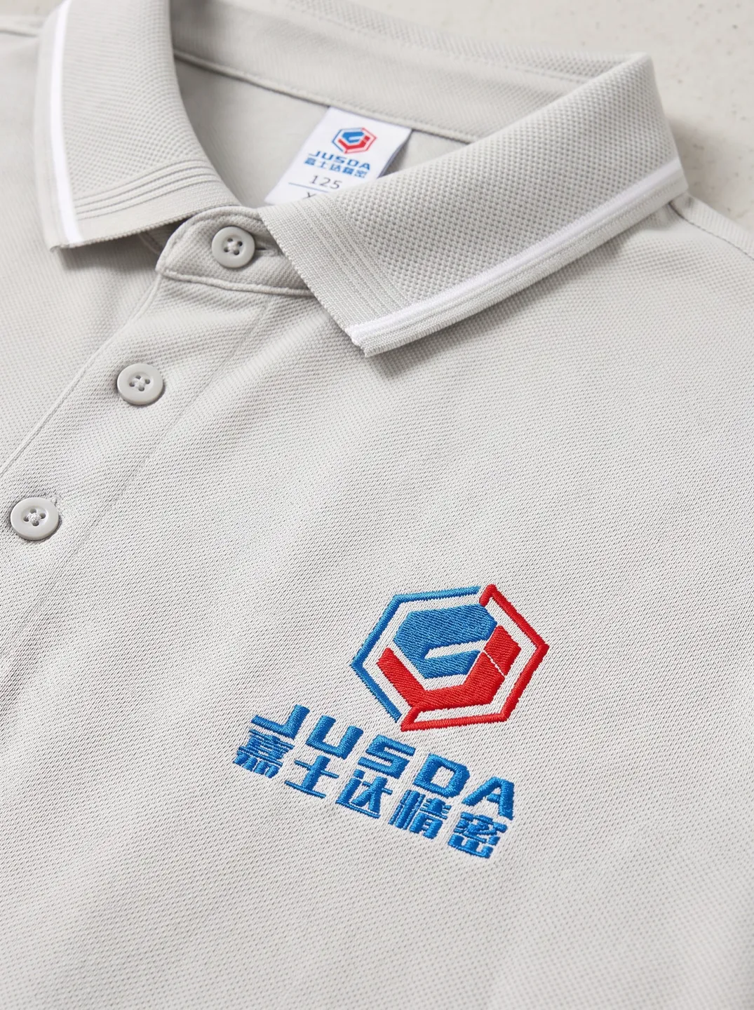 Light Grey Polo Shirt · Logo and design details · PM-C-157 / 2