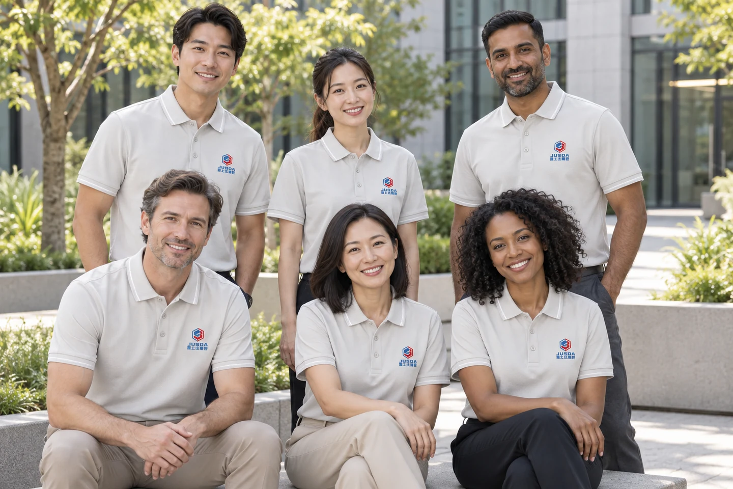 Light Grey Polo Shirt · International team styling · Group portrait · PM-C-157 / 9