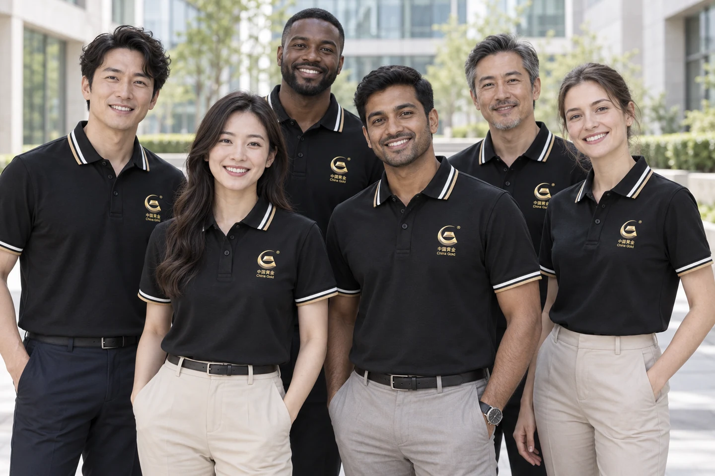 Black Polo Shirt · International team styling · Group portrait · PM-C-161 / 8