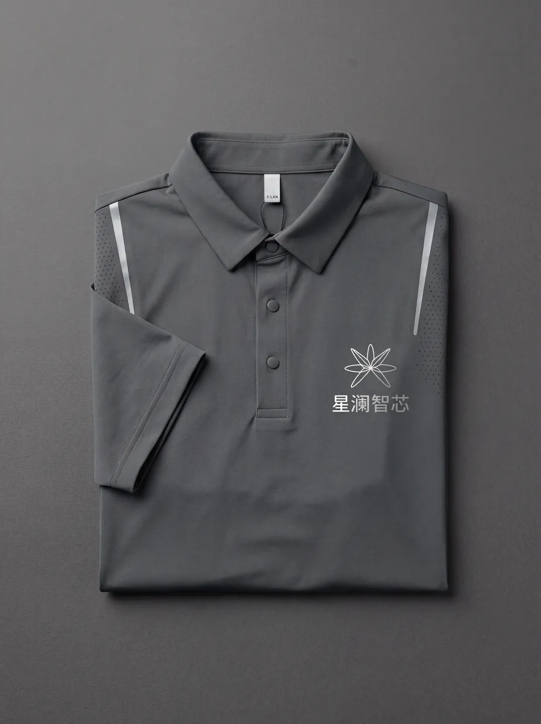 Charcoal Polo Shirt · Garment overview · PM-C-163 / 1