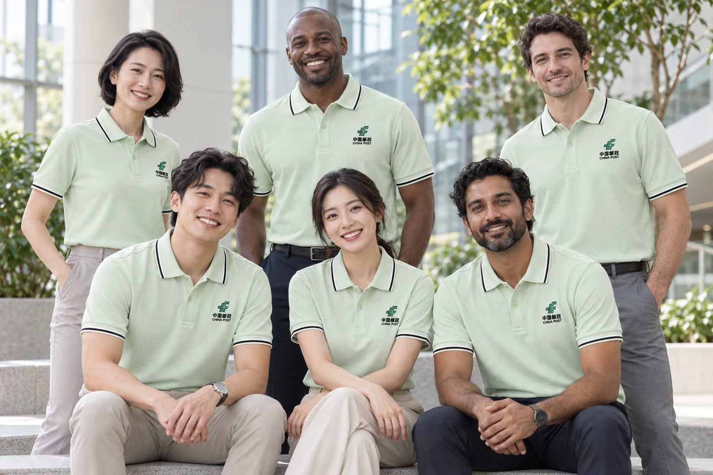 Mint Polo Shirt · International team styling · Group portrait · PM-C-193 / 9