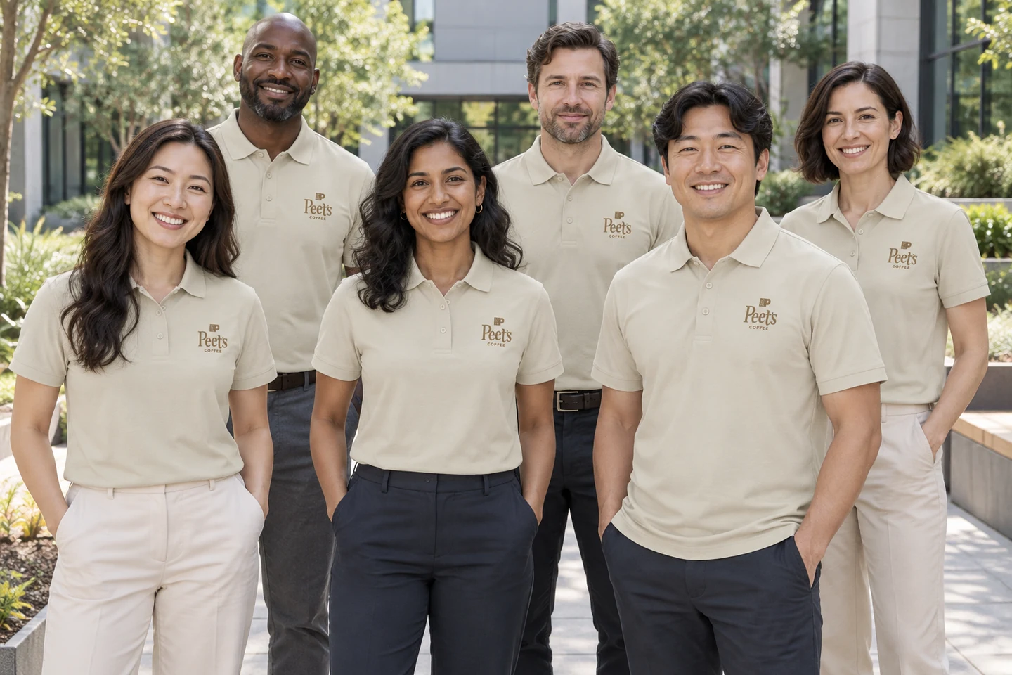 Beige Polo Shirt · International team styling · Group portrait · PM-C-197 / 9