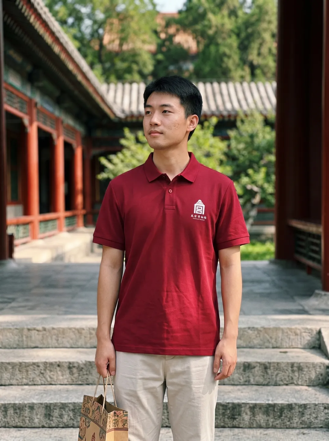Burgundy Polo Shirt · Styling and setting · PM-C-201 / 6