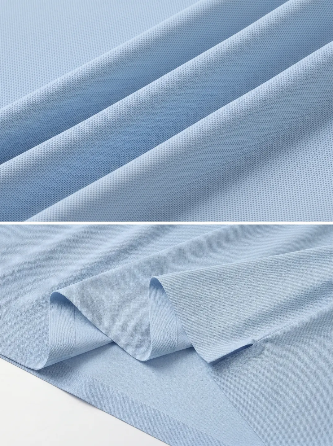 Light Blue Zip-Neck Polo Shirt · Logo and design details · PM-C-202 / 5
