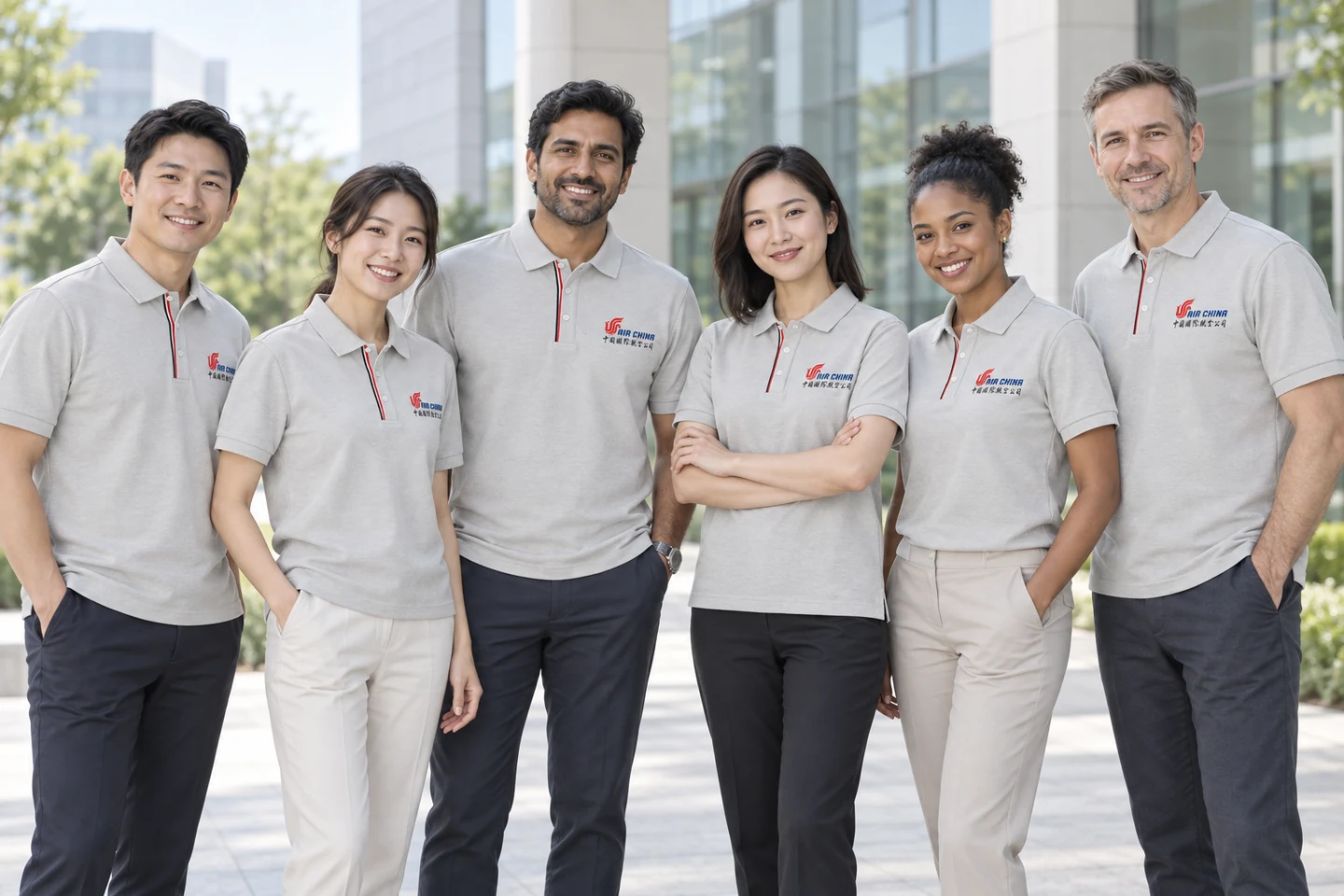Light Grey Polo Shirt · International team styling · Group portrait · PM-C-206 / 8