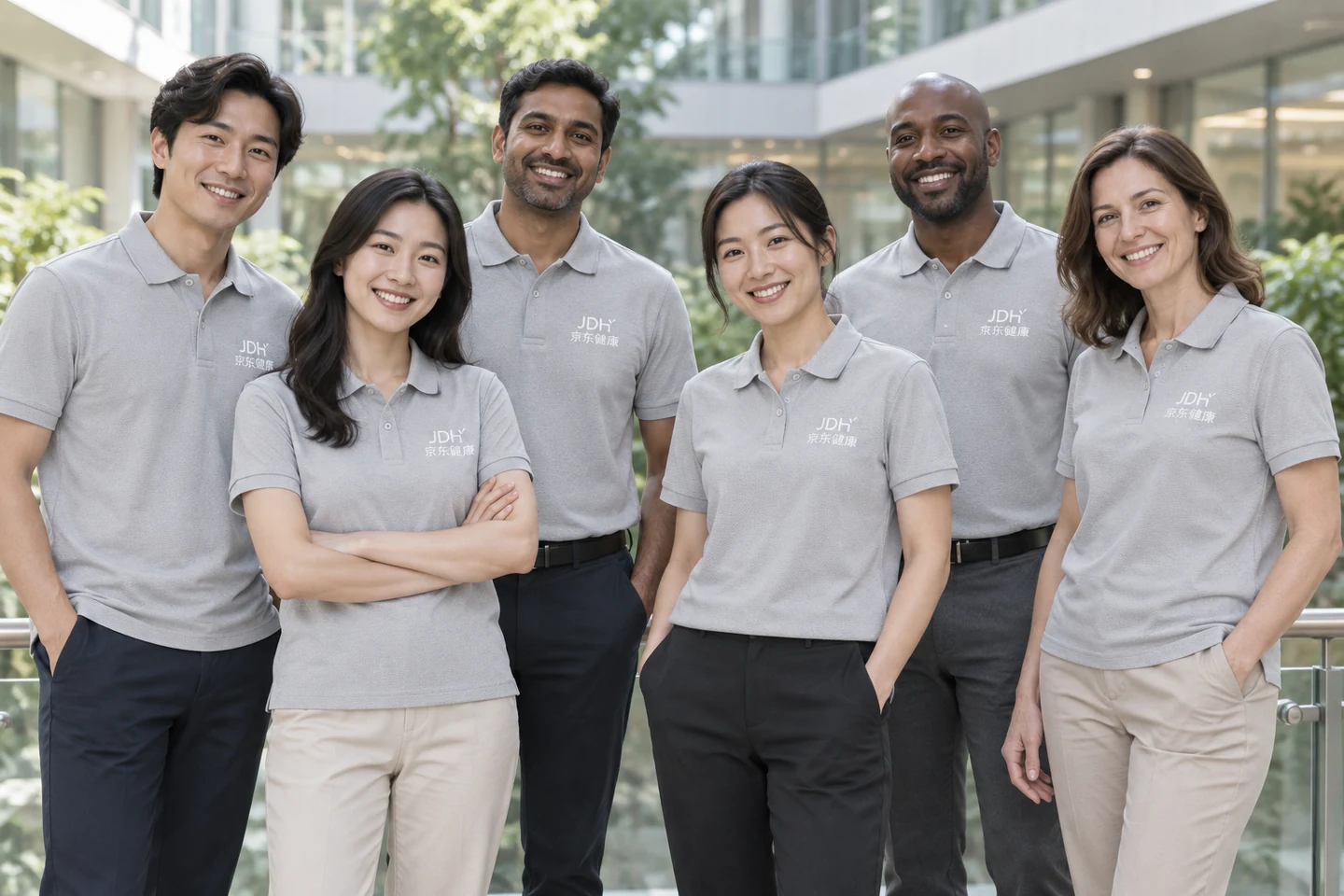 Light Grey Polo Shirt · International team styling · Group portrait · PM-C-208 / 9