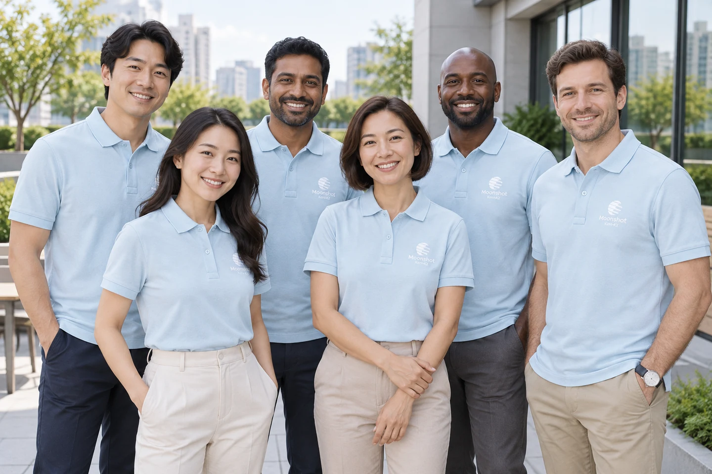 Light Blue Polo Shirt · International team styling · Group portrait · PM-C-209 / 9