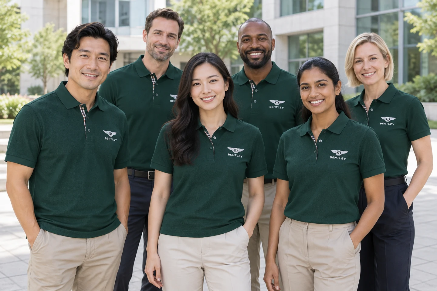 Deep Green Polo Shirt · International team styling · Group portrait · PM-C-221 / 9