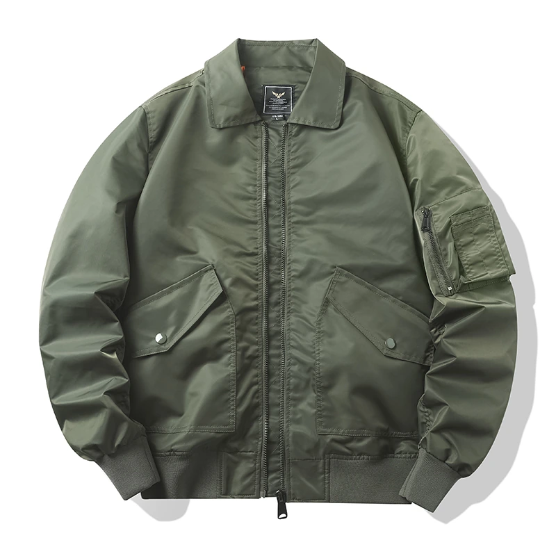 Nylon Turndown-Collar Flight Jacket — Army green