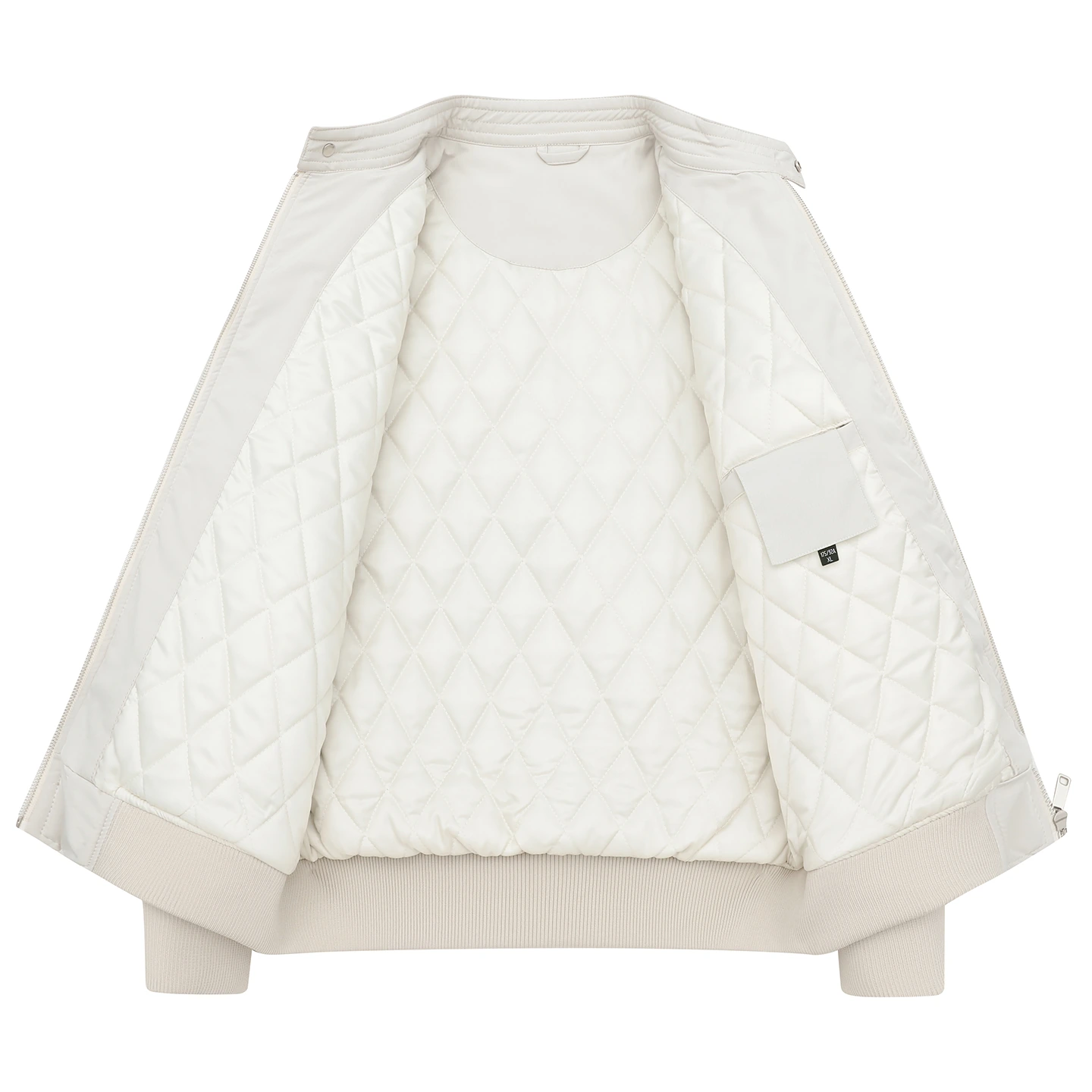 Stand-Collar Flight Jacket with Sleeve Pocket · Construction detail