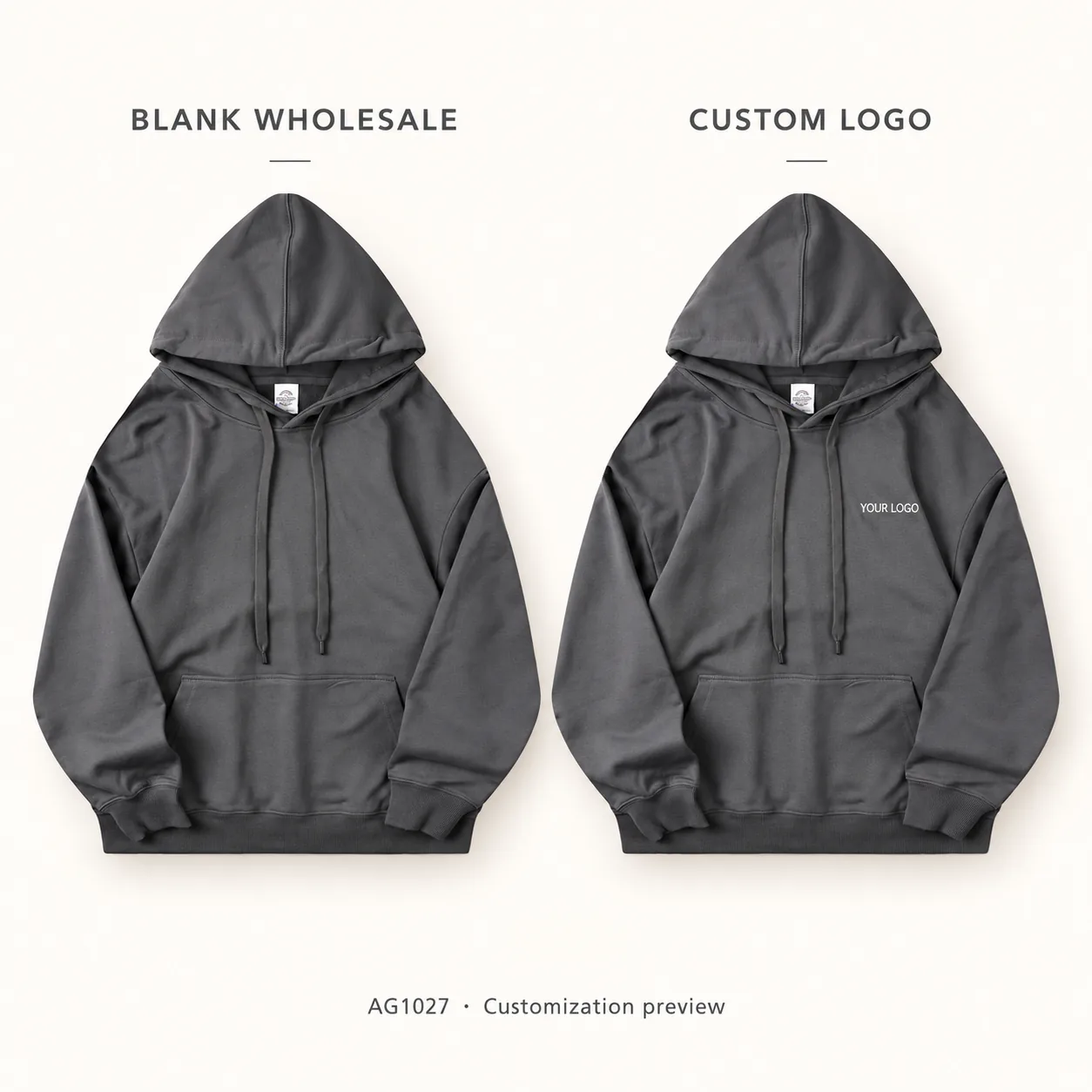100% Cotton Terry Loop Hoodie · Logo preview