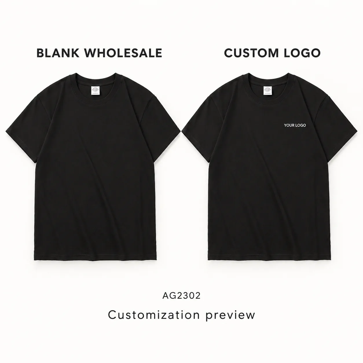 Compact-Spun 230 g/m² 100% Cotton Tee · Logo preview