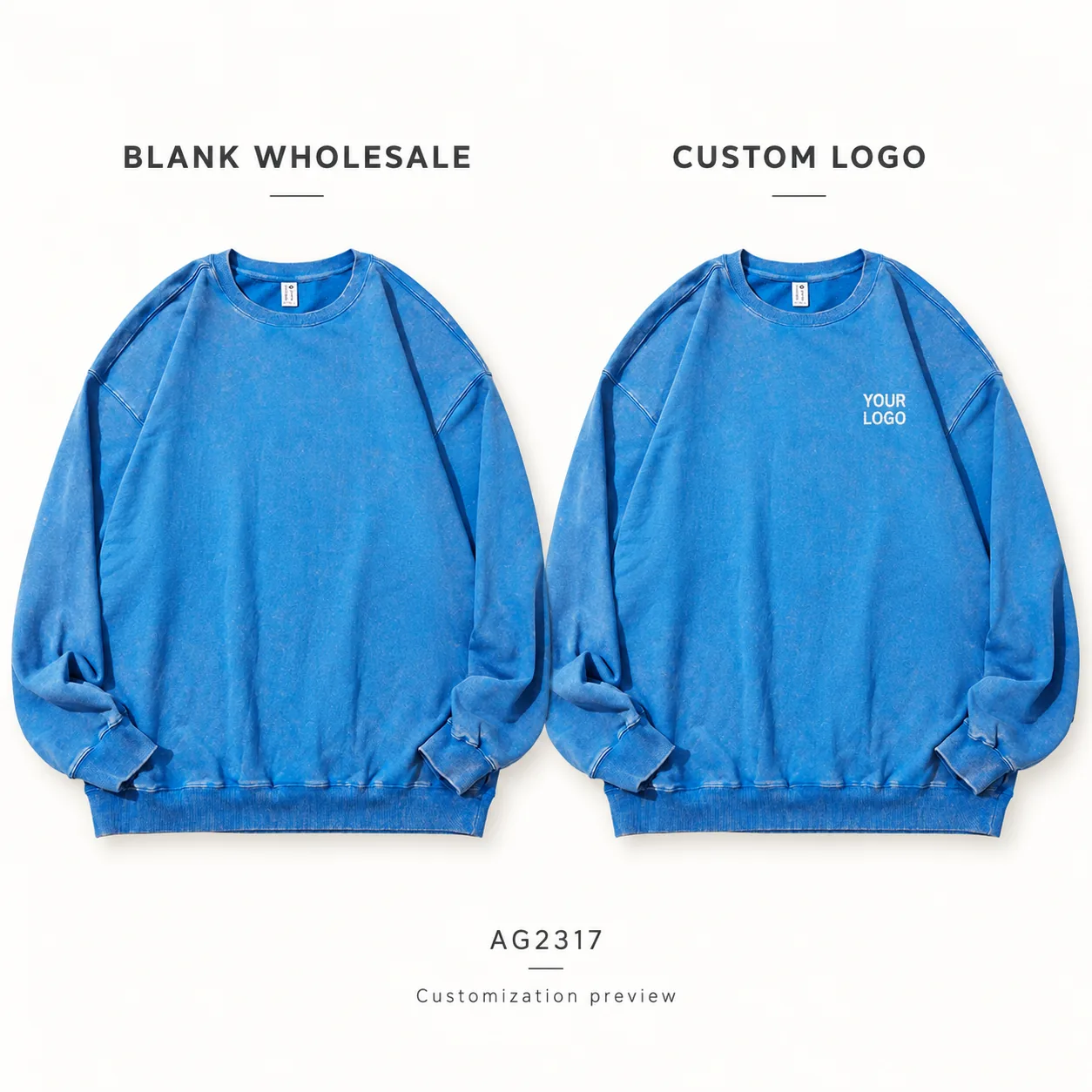 Snowflake-Finish 100% Cotton 350 g/m² Crewneck · Logo preview