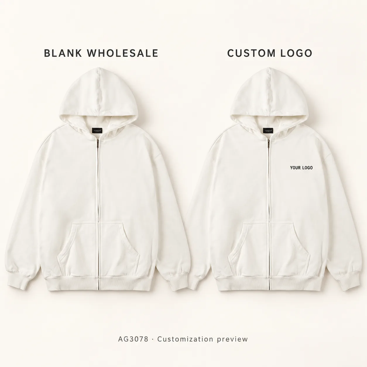 450 g/m² Full-Zip Cotton Sweatshirt · Logo preview