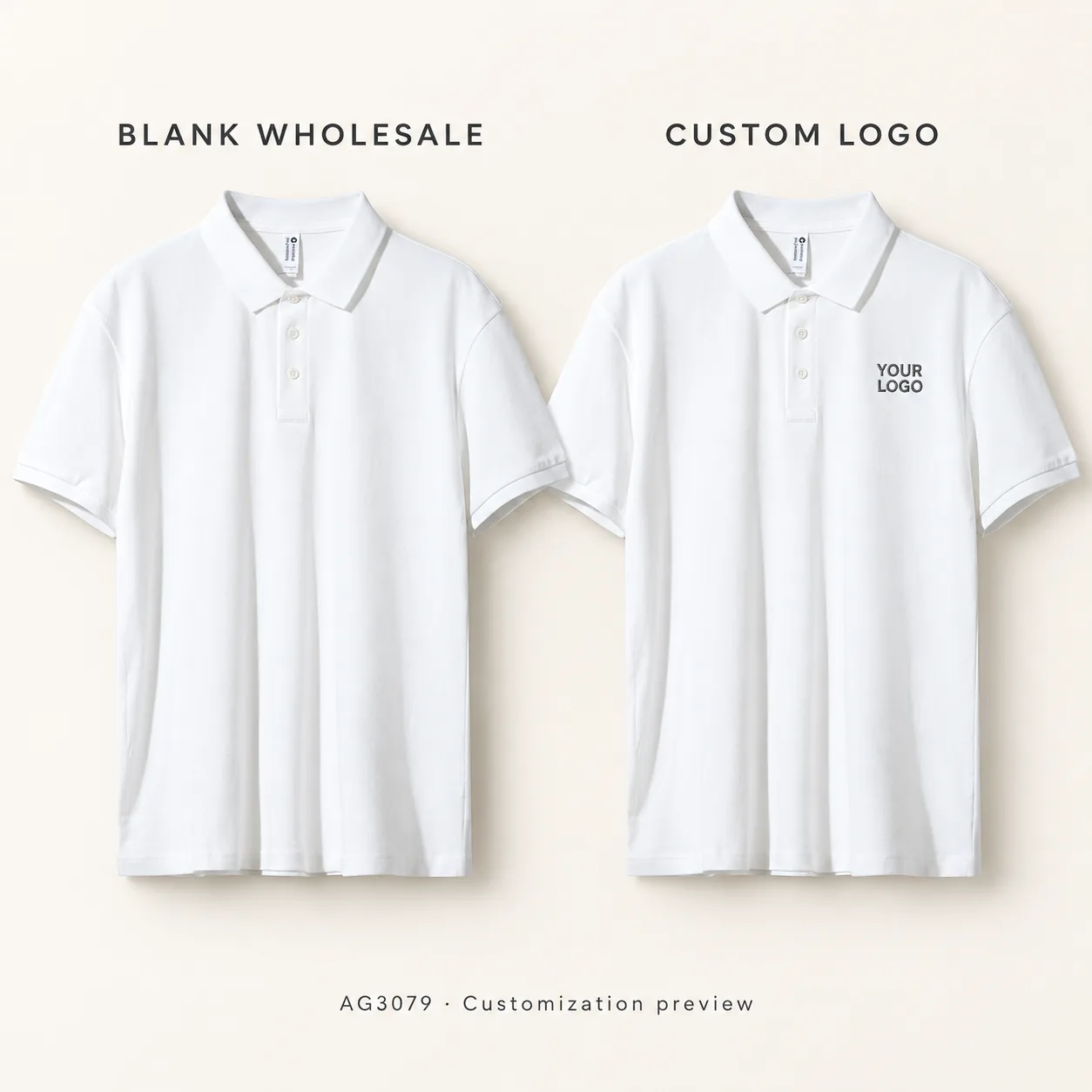 220 g/m² Combed Cotton Pique Polo, 21s Yarn · Logo preview