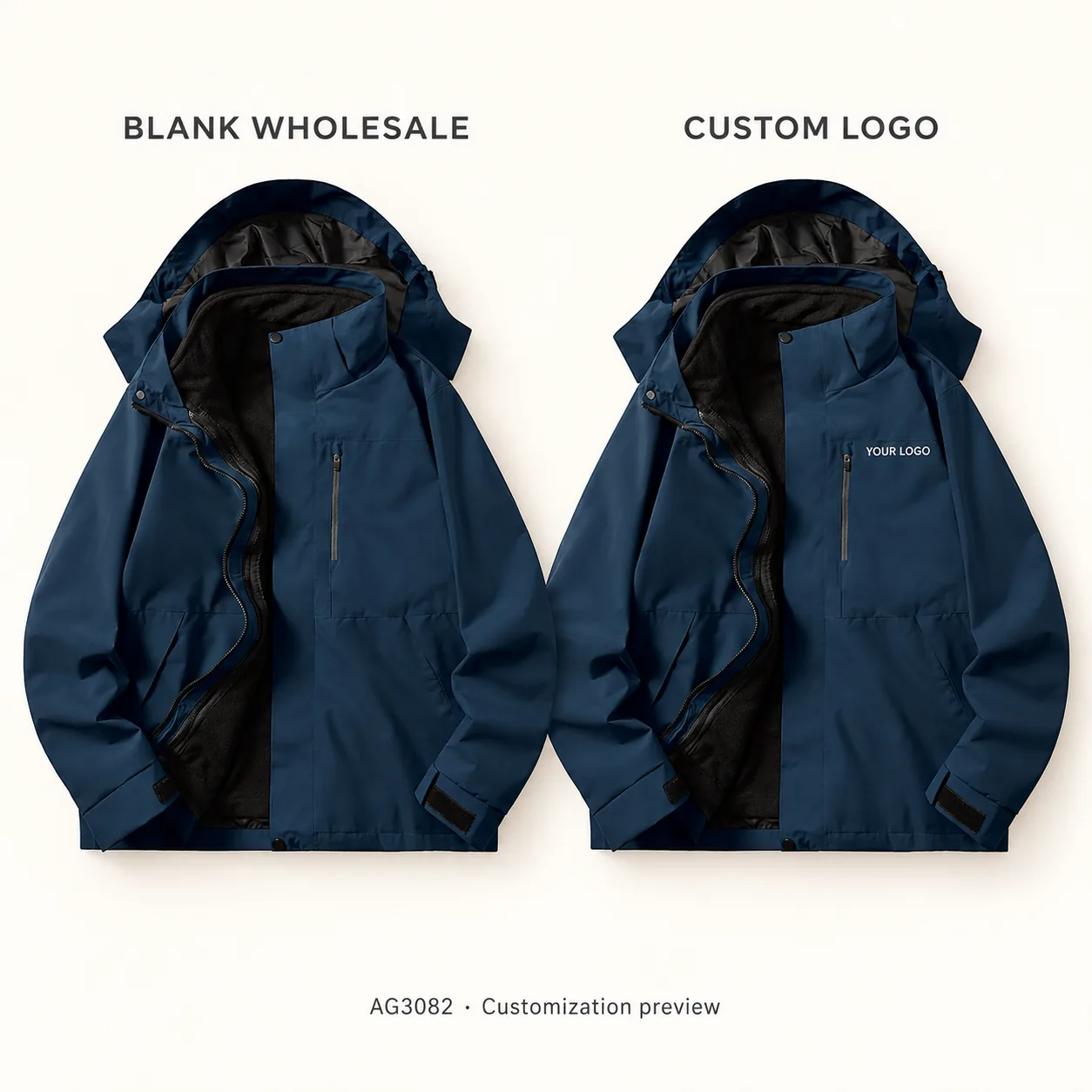 Fleece-Lined 3-in-1 Shell Jacket · Logo preview