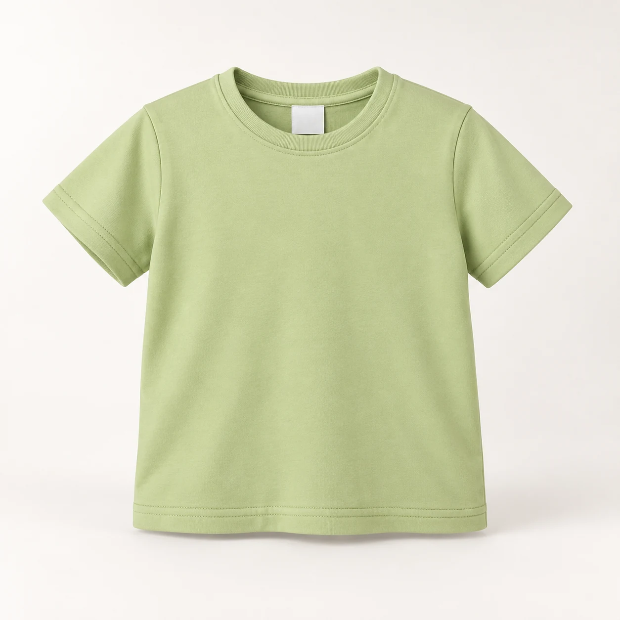 40s Double-Yarn Pure Cotton Kids Tee — 010 Matcha green — Style view