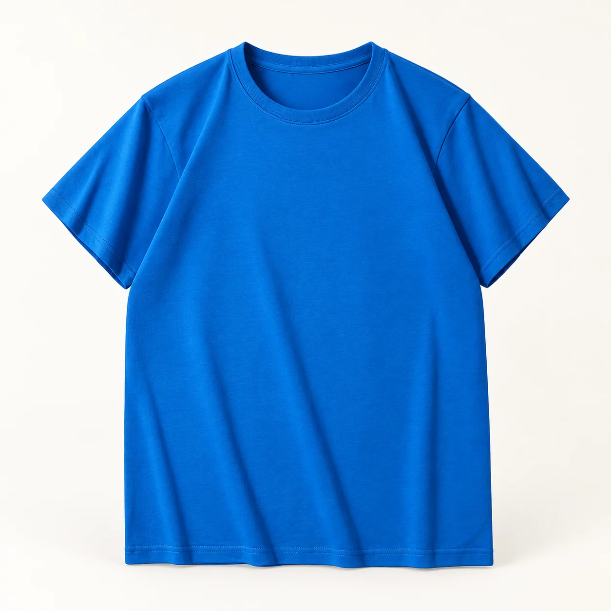 40s Double-Yarn 100% Cotton Tee — 007 Royal blue — Style view
