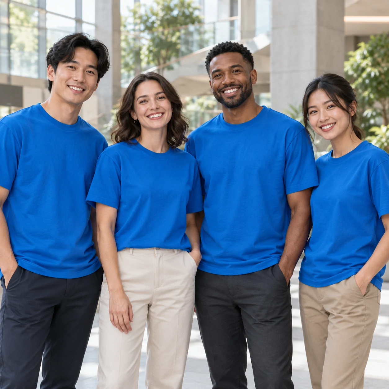 16s Combed Cotton Heavyweight Tee · Coordinated team scene