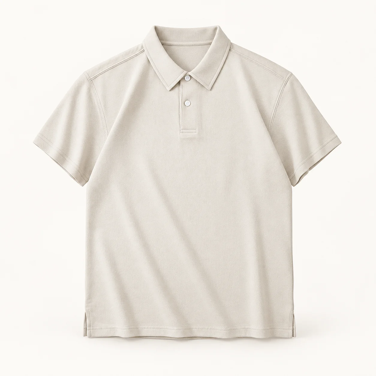 Heavyweight 300 g/m² Piqué CVC Polo — 143 Light khaki — Style view