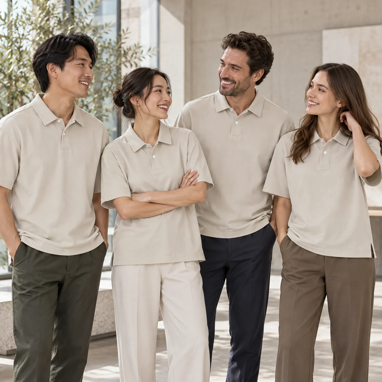 Heavyweight 300 g/m² Piqué CVC Polo · Coordinated team scene