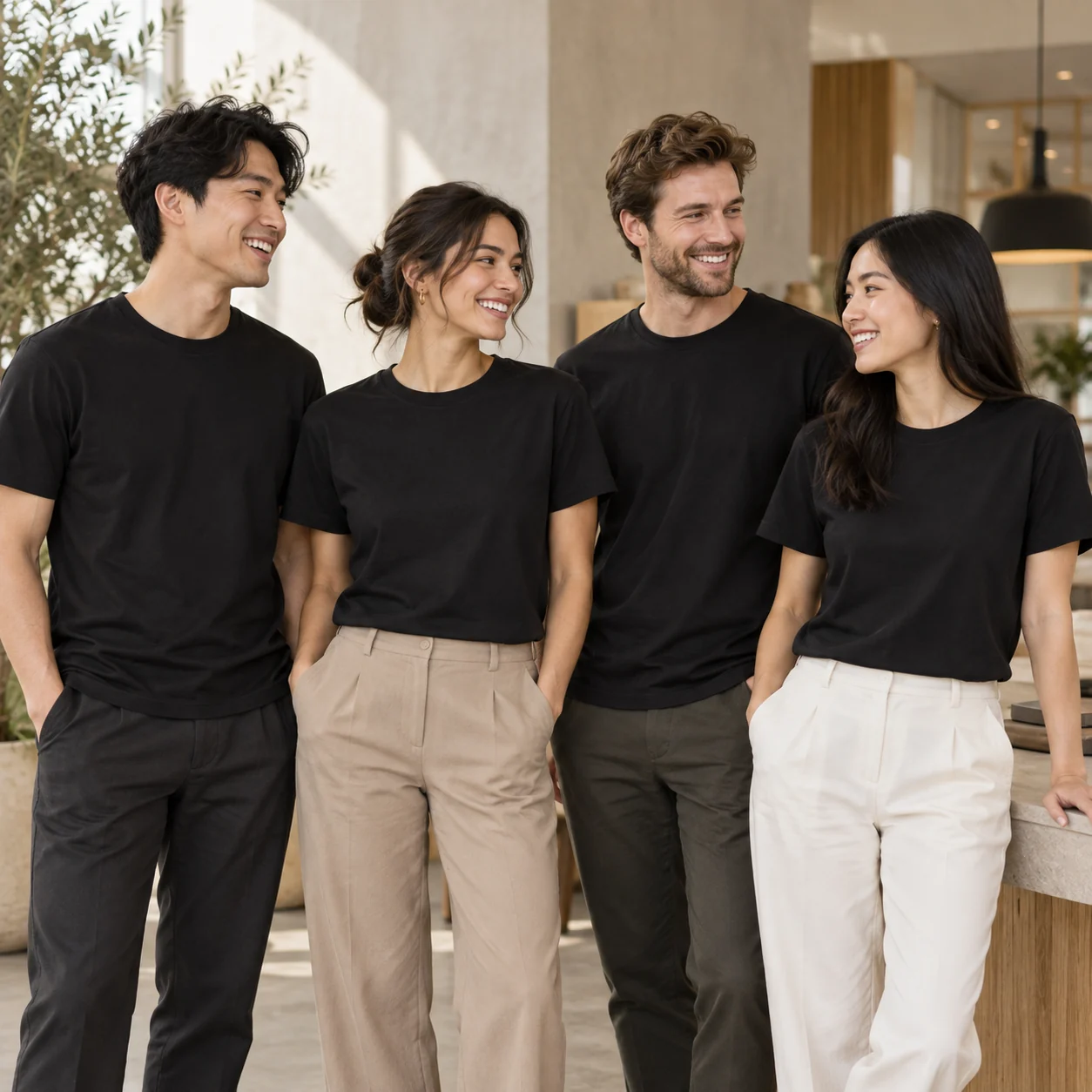 Sorona-Blend 220 g/m² Casual Tee · Coordinated team scene