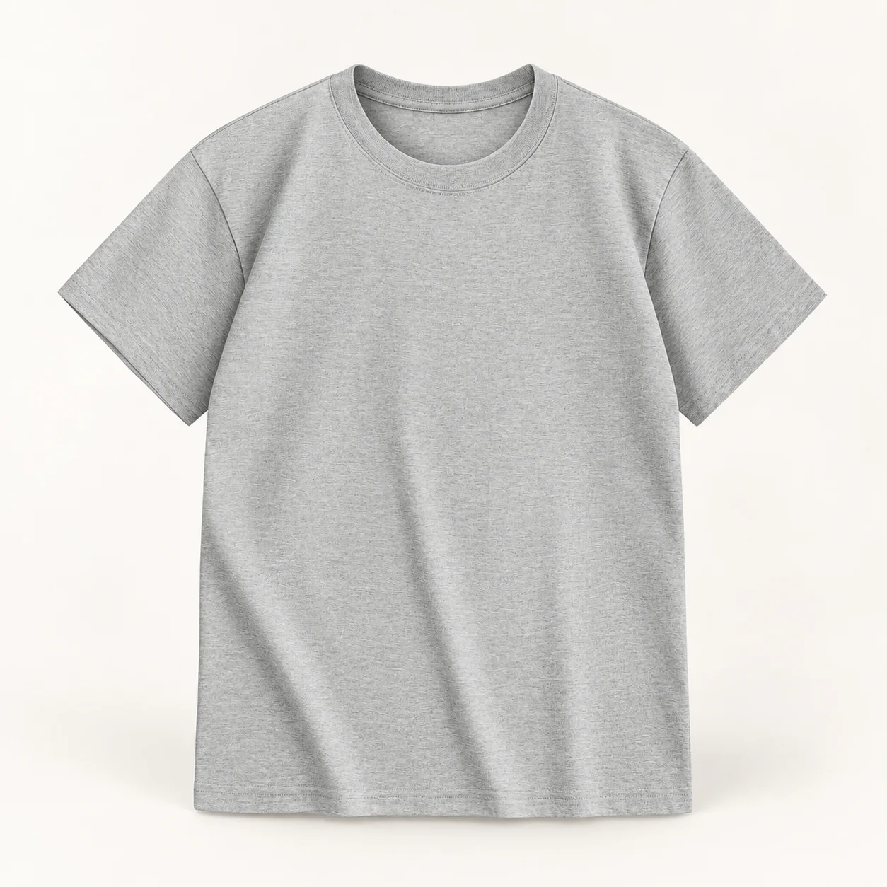 Compact-Spun 230 g/m² 100% Cotton Tee — 003 Heather gray — Style view