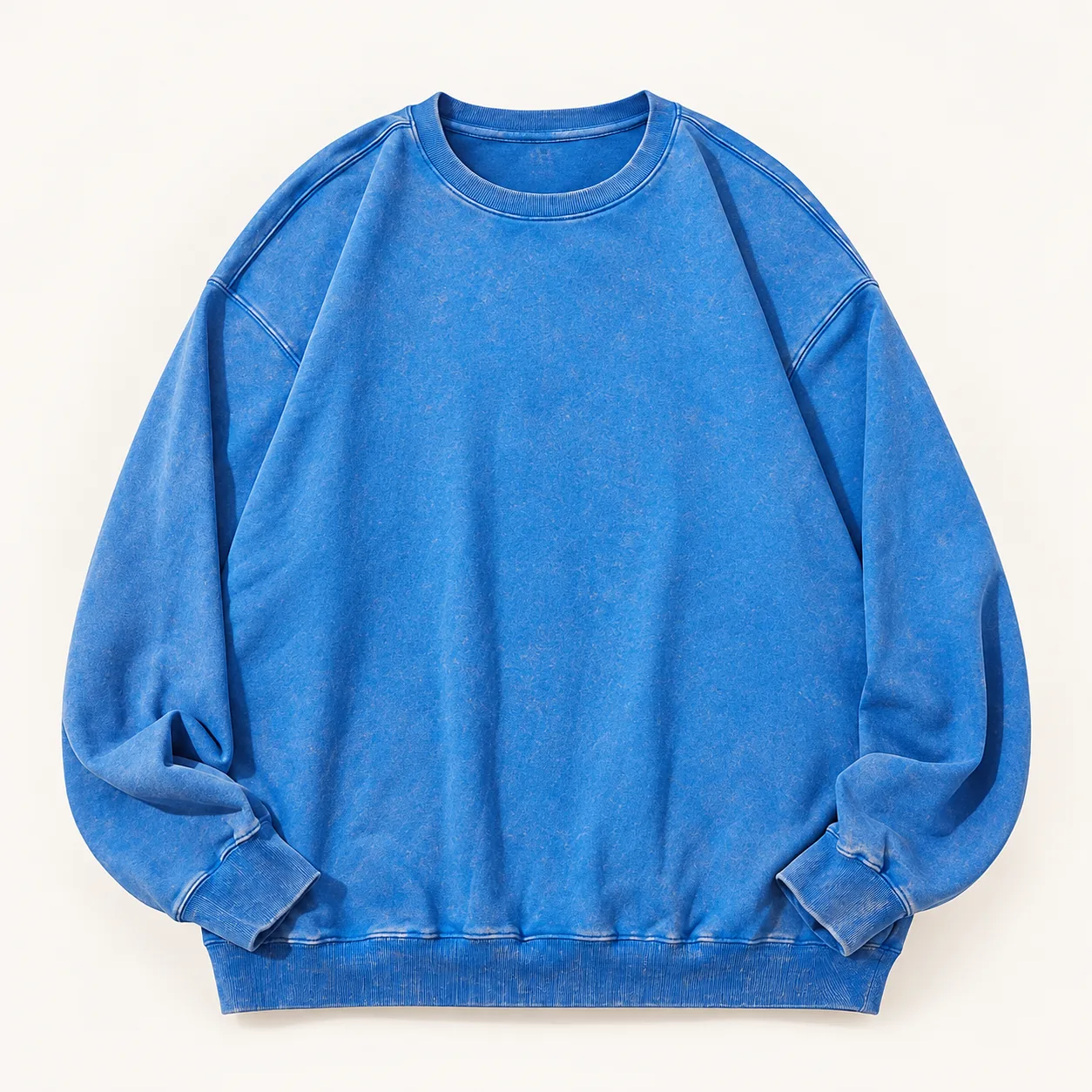 Snowflake-Finish 100% Cotton 350 g/m² Crewneck — 386 Royal blue — Style view